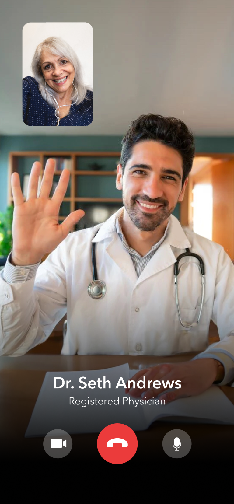 Curatio telehealth virtual meeting app screen