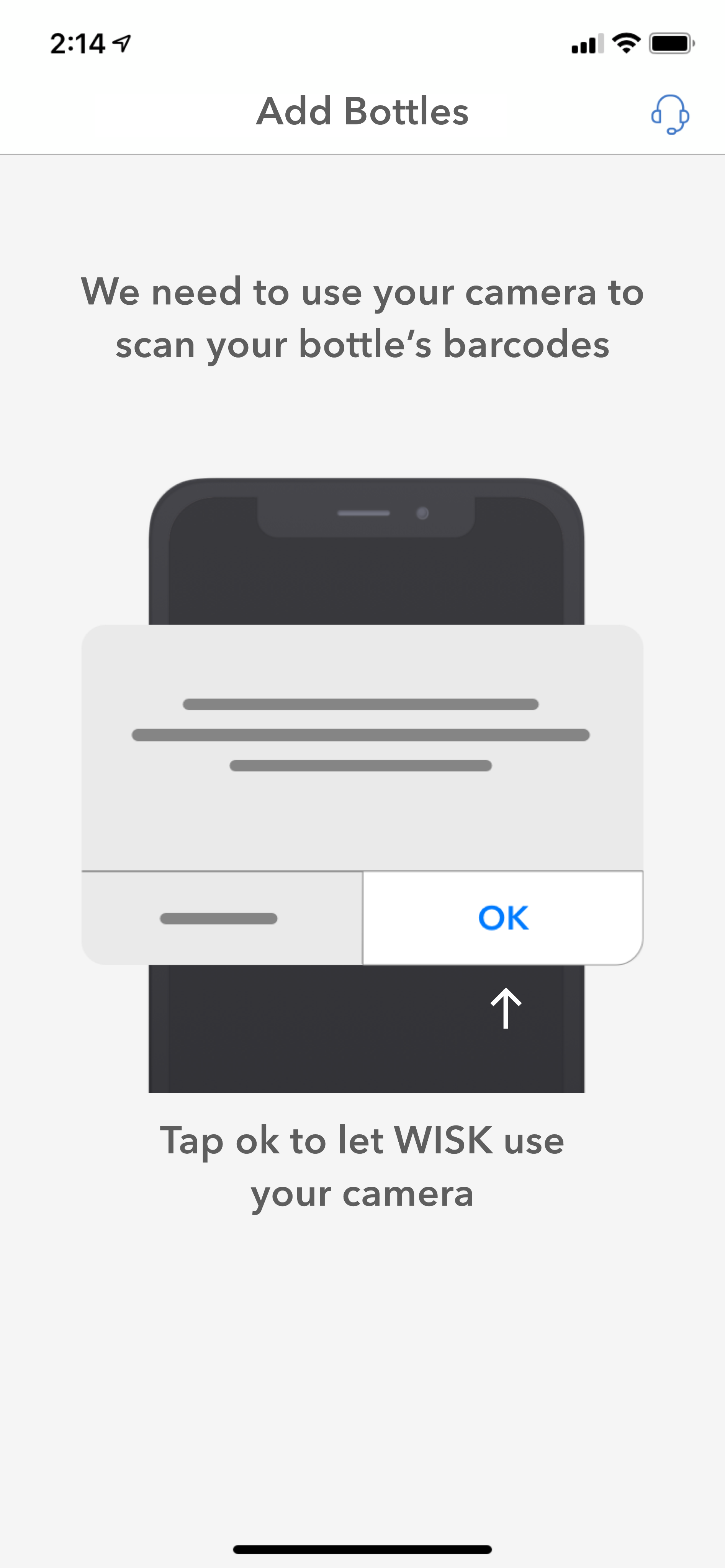 WISK iOS permission pre-notification prompt design