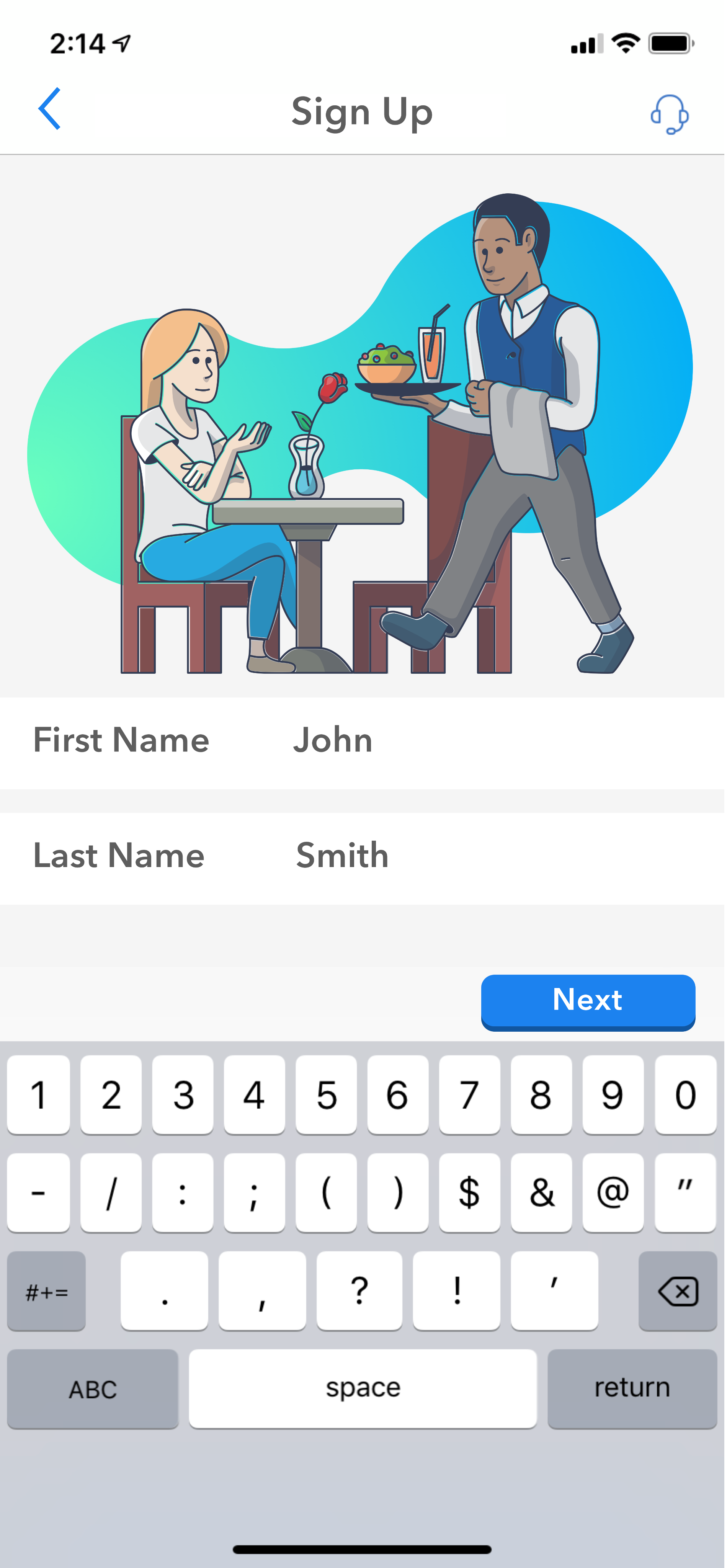 WISK app onboarding signup flow step 2