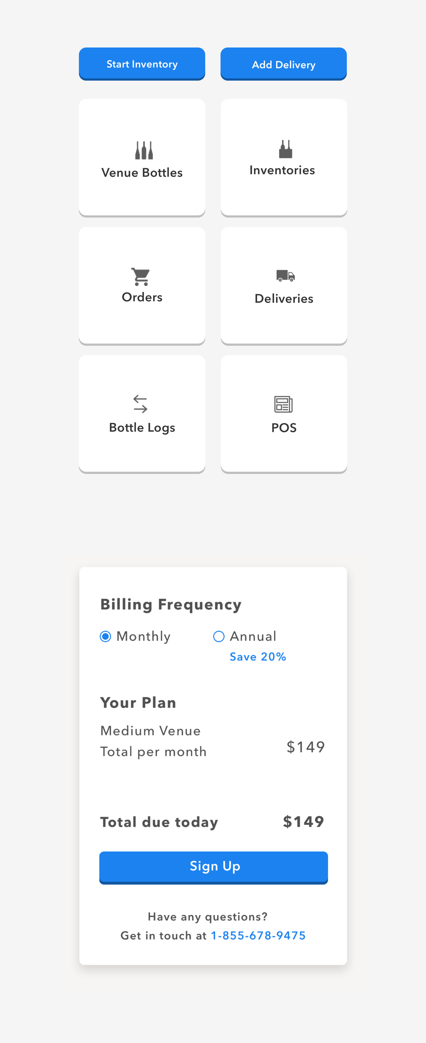 WISK UI component design with card and shadow system
