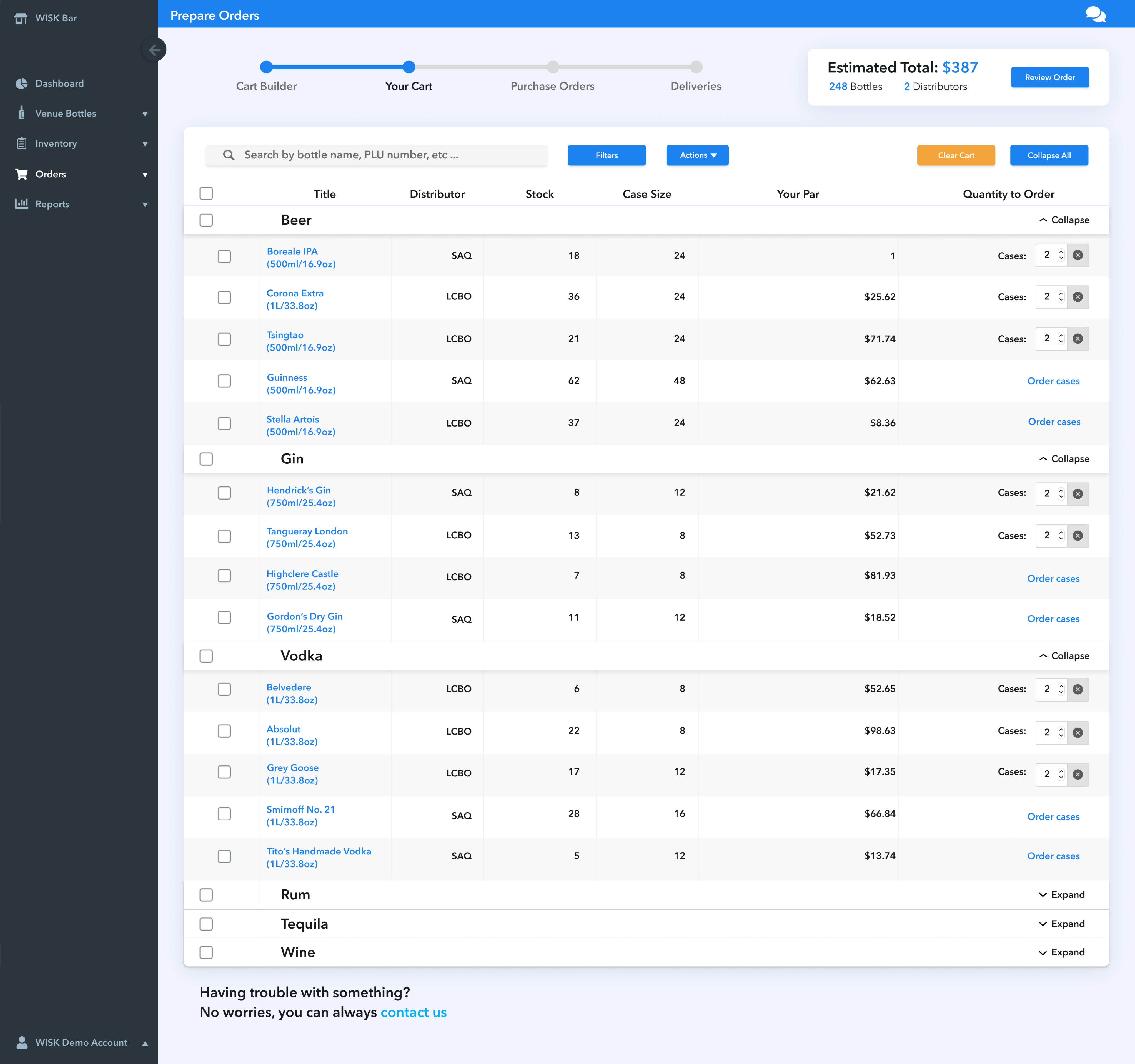 WISK web app redesign detail view screen